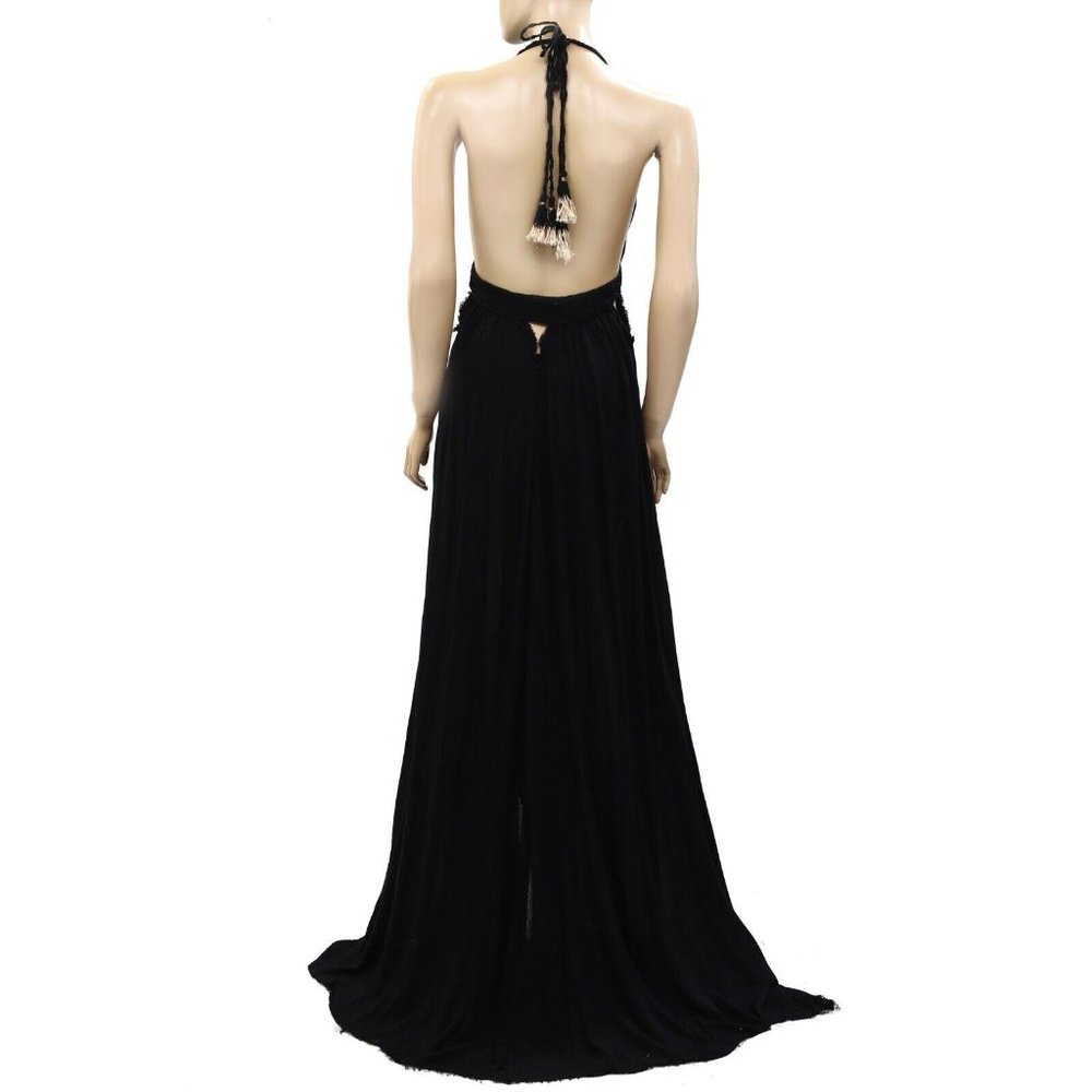Free People Black Halter Maxi Dress with High Slit - Picture 9 of 11